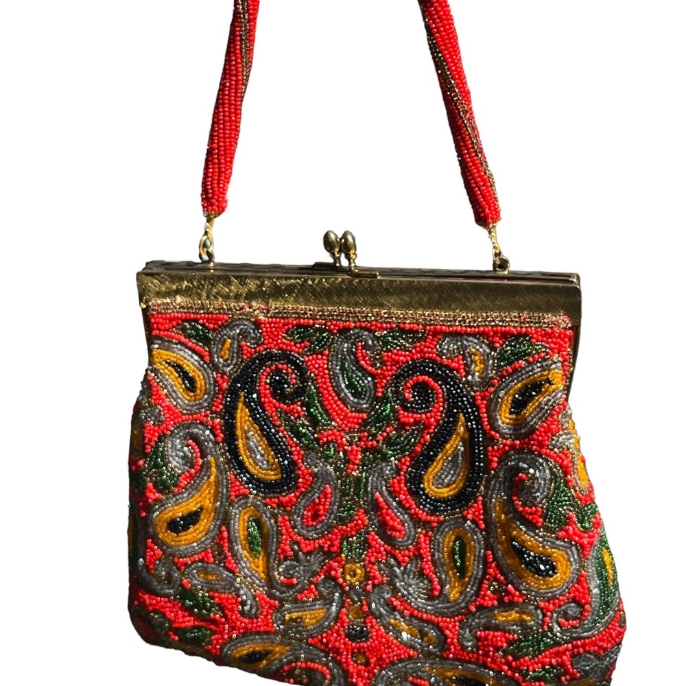 Vintage Paisley, all hand beaded purse